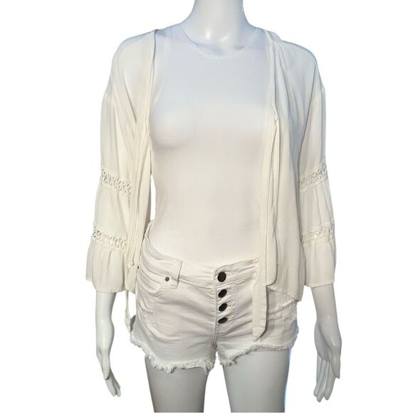 NWOT White Boho Lightweight Cardigan - Picture 4 of 10